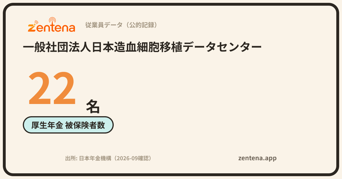 一般社団法人日本造血細胞移植データセンターの従業員データカード