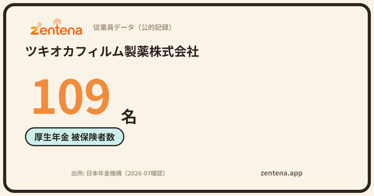 ツキオカフィルム製薬株式会社の従業員データカード
