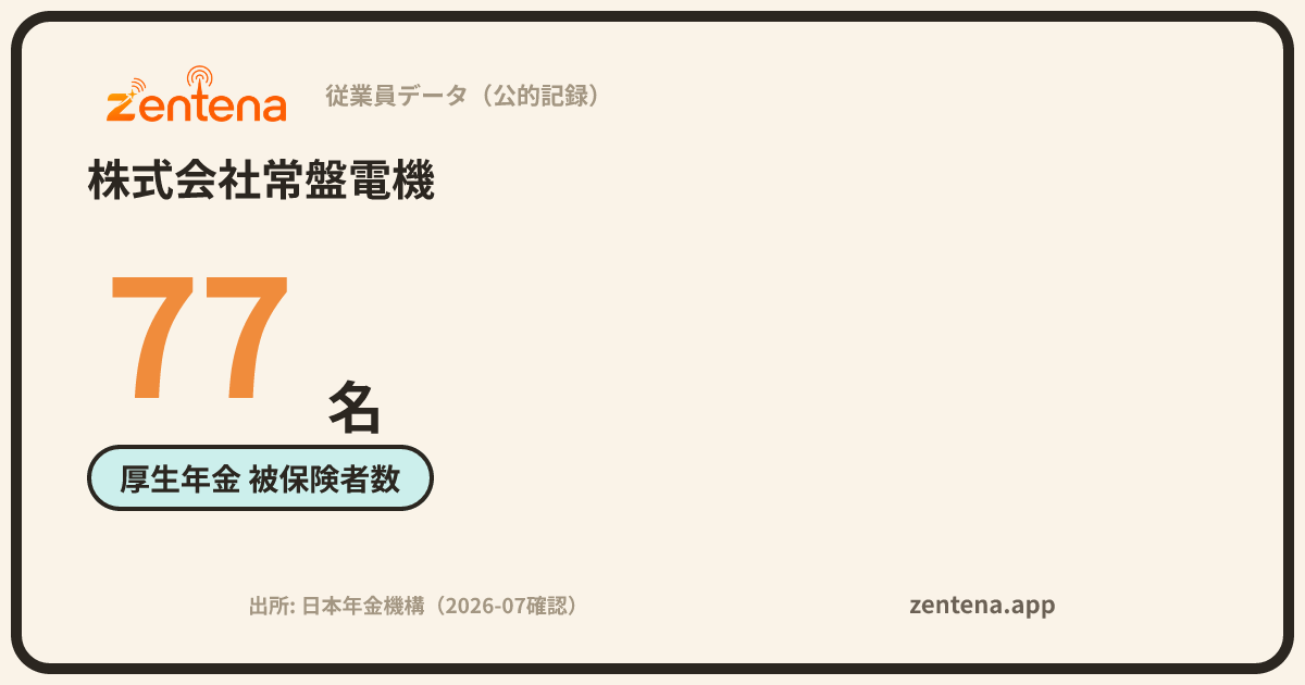株式会社常盤電機の従業員データカード