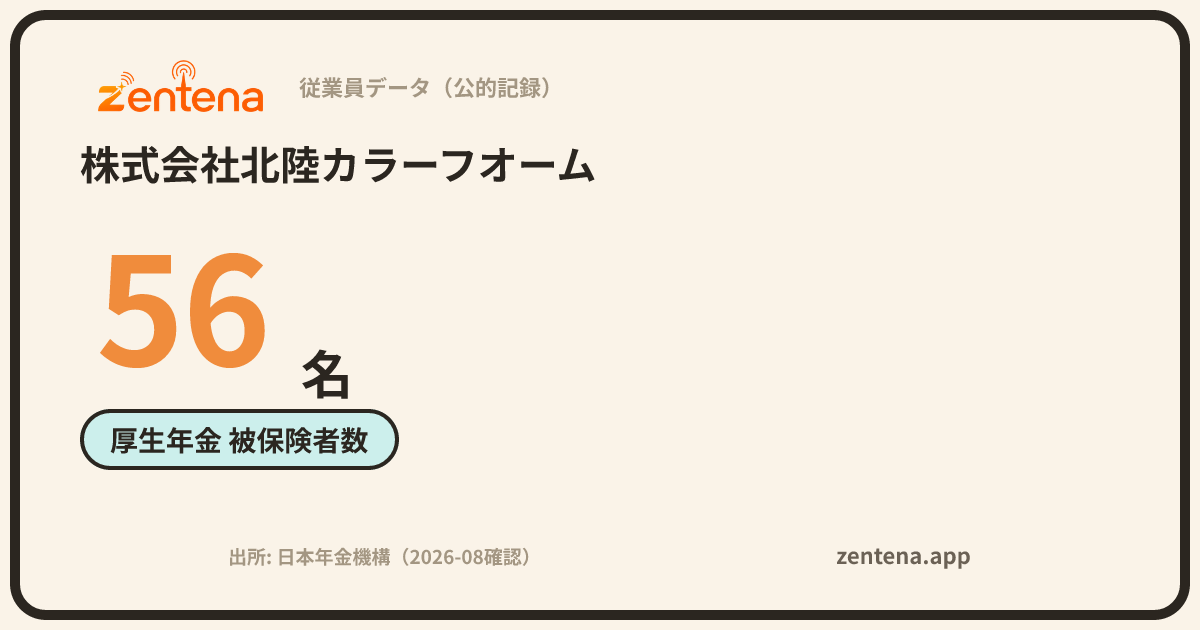 株式会社北陸カラーフオームの従業員データカード