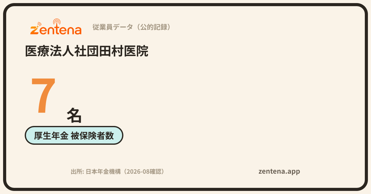 医療法人社団田村医院の従業員データカード