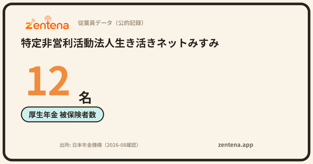 特定非営利活動法人生き活きネットみすみの従業員データカード