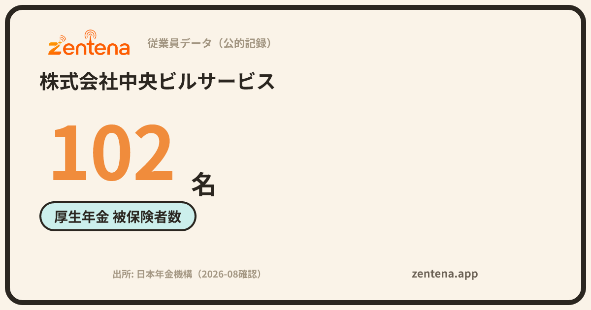 株式会社中央ビルサービスの従業員データカード