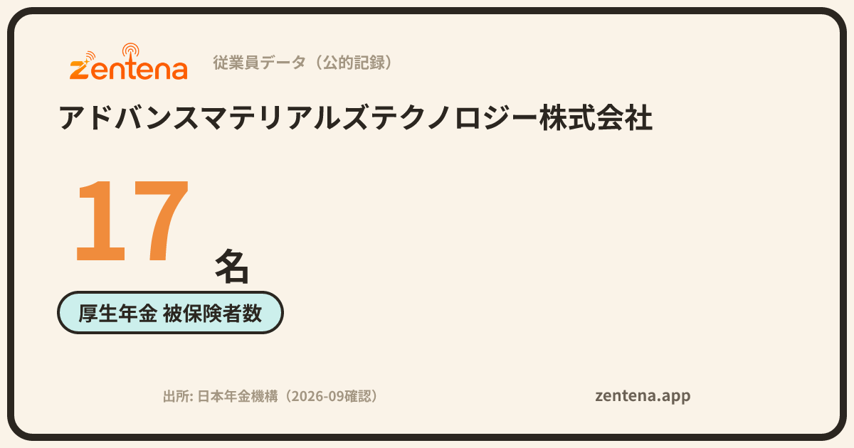 アドバンスマテリアルズテクノロジー株式会社の従業員データカード