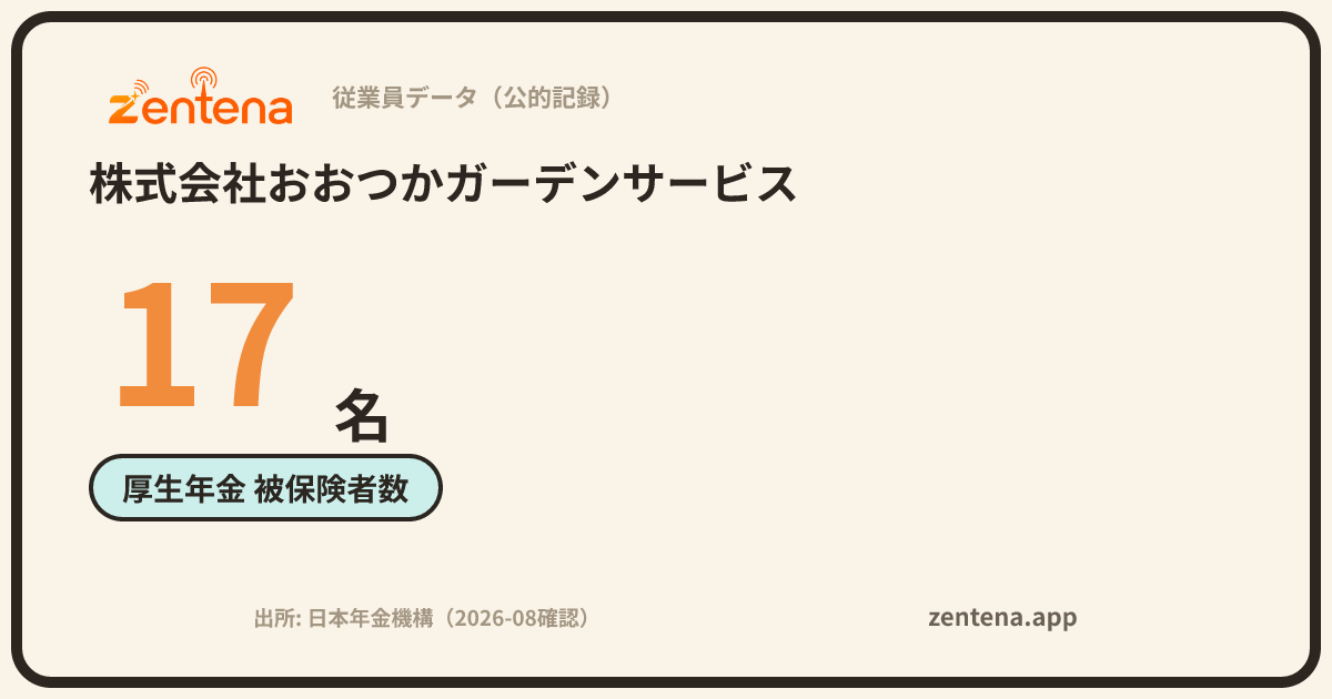 株式会社おおつかガーデンサービスの従業員データカード