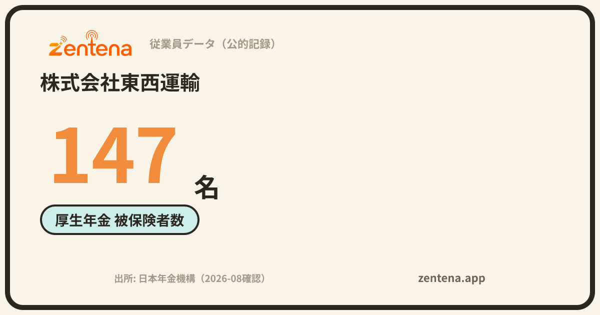 株式会社東西運輸の従業員データカード