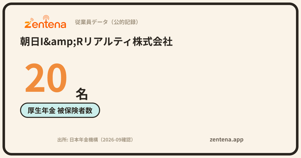 朝日I&Rリアルティ株式会社の従業員データカード