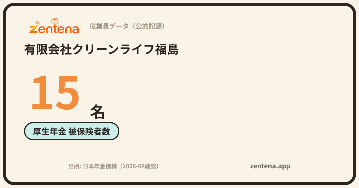 有限会社クリーンライフ福島の従業員データカード