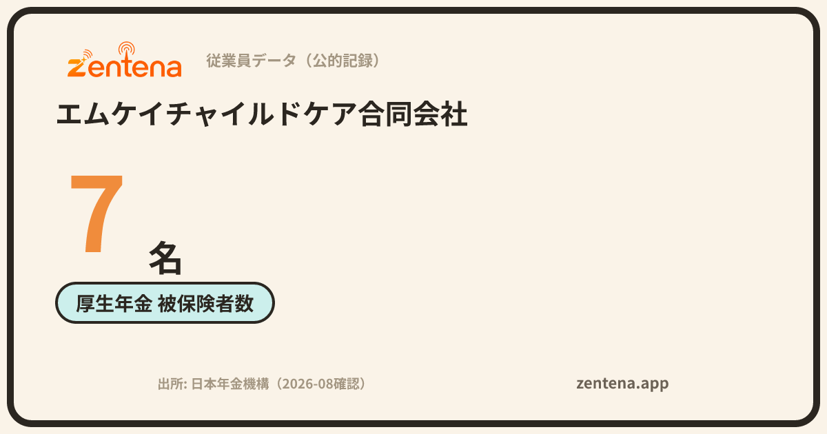 エムケイチャイルドケア合同会社の従業員データカード