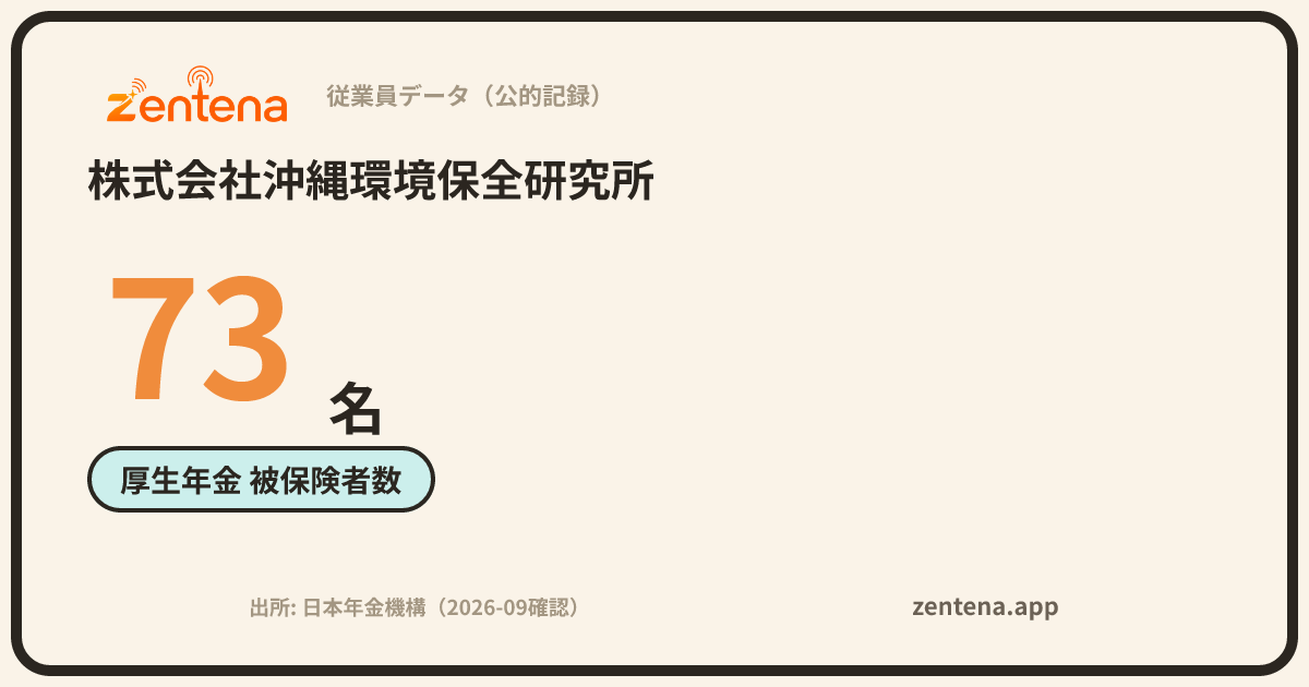株式会社沖縄環境保全研究所の従業員データカード