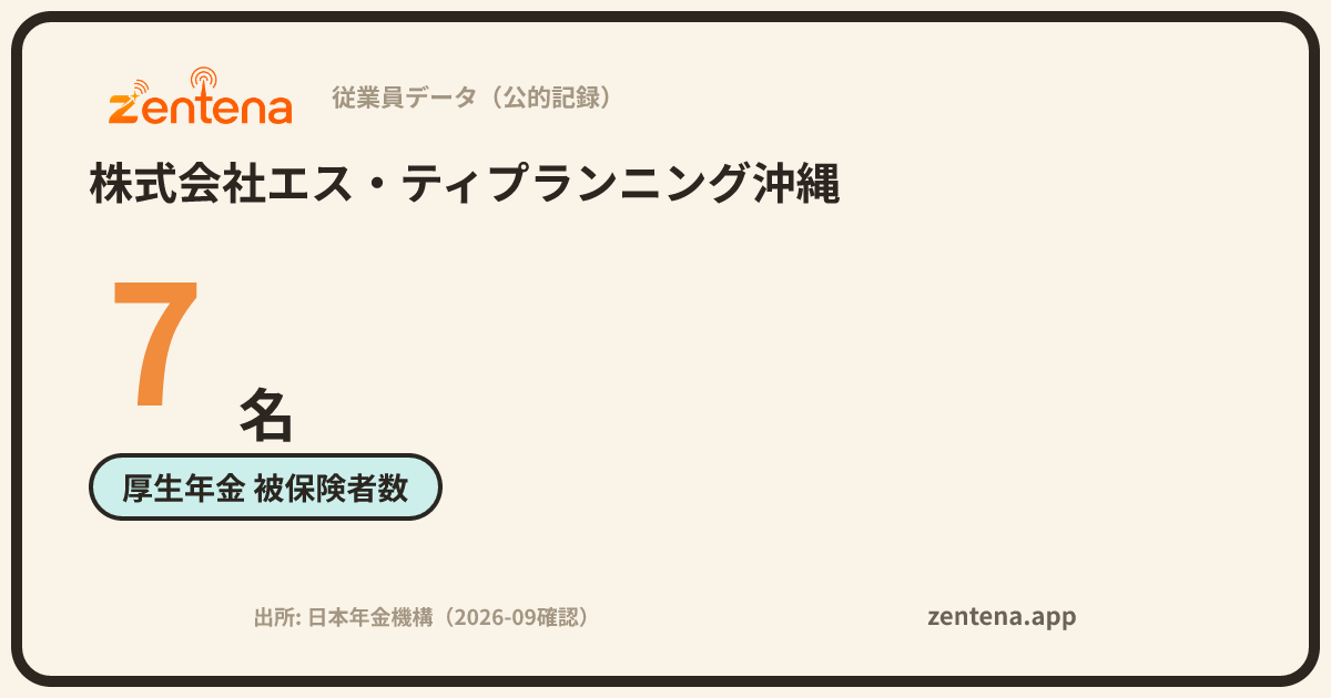 株式会社エス・ティプランニング沖縄の従業員データカード