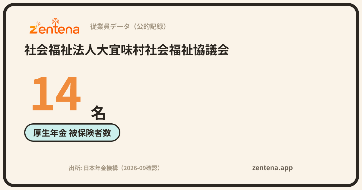 社会福祉法人大宜味村社会福祉協議会の従業員データカード