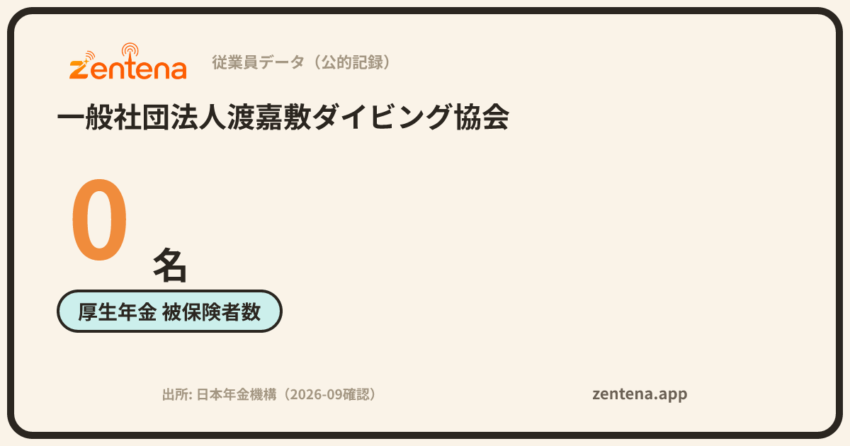 一般社団法人渡嘉敷ダイビング協会の従業員データカード
