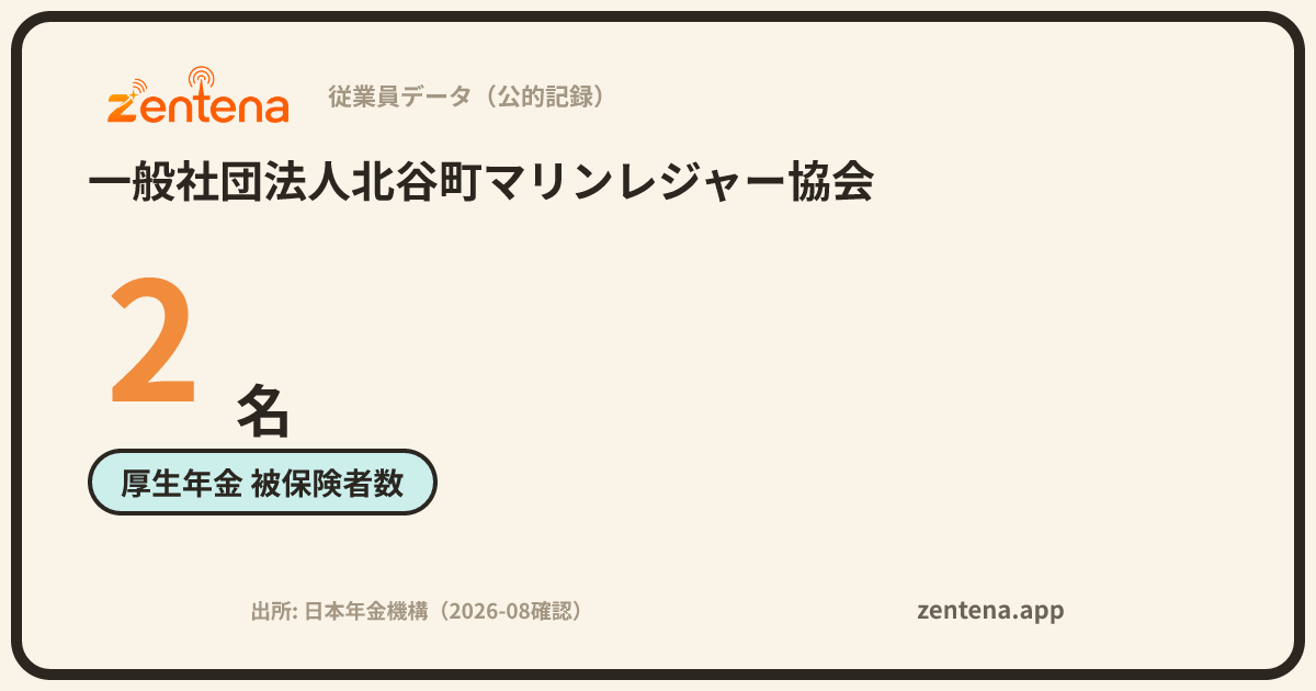 一般社団法人北谷町マリンレジャー協会の従業員データカード