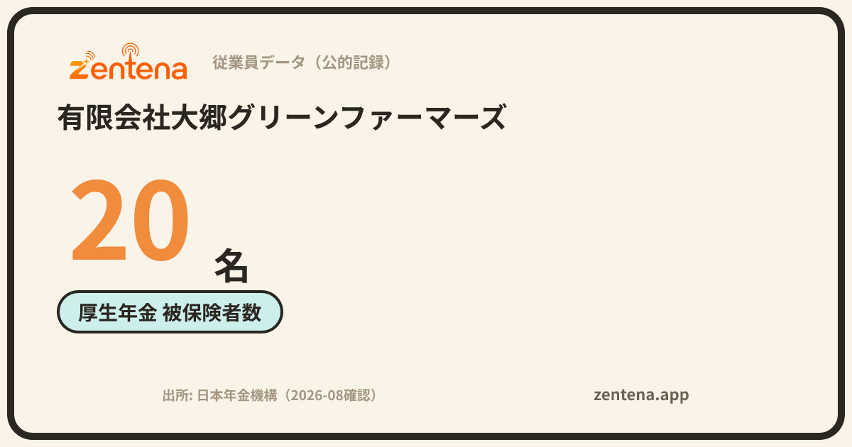 有限会社大郷グリーンファーマーズの従業員データカード