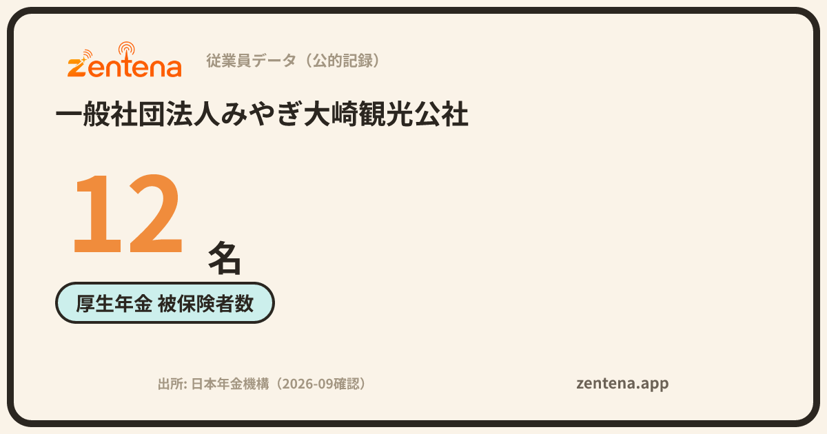 一般社団法人みやぎ大崎観光公社の従業員データカード