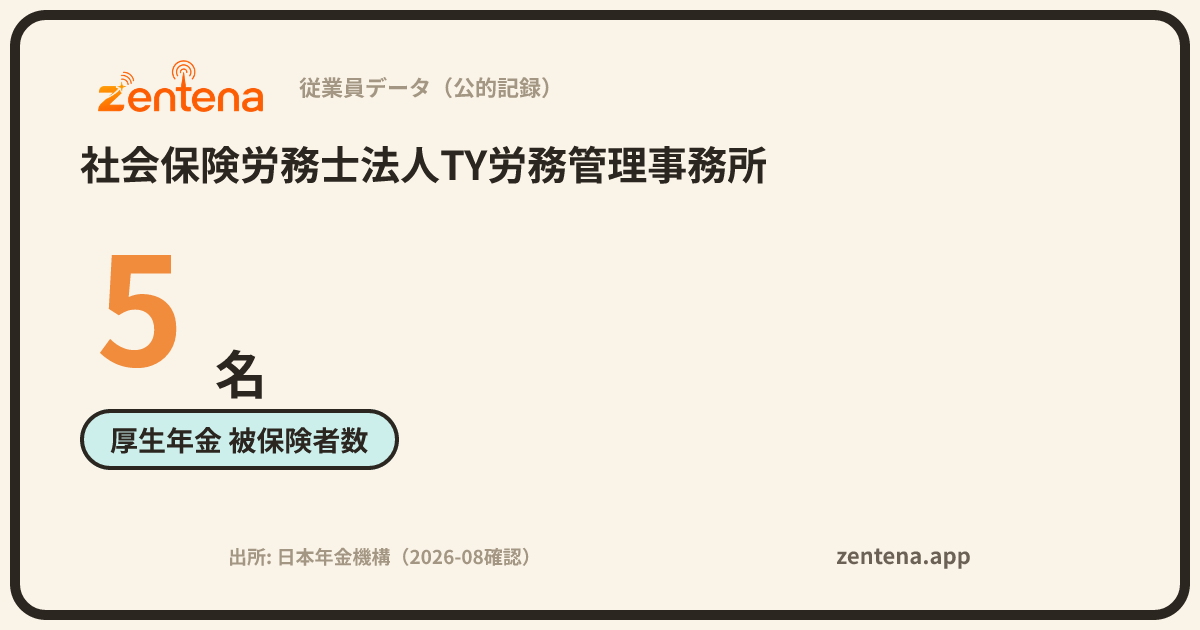 社会保険労務士法人TY労務管理事務所の従業員データカード