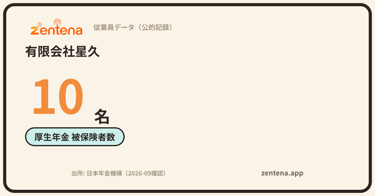 有限会社星久の従業員データカード