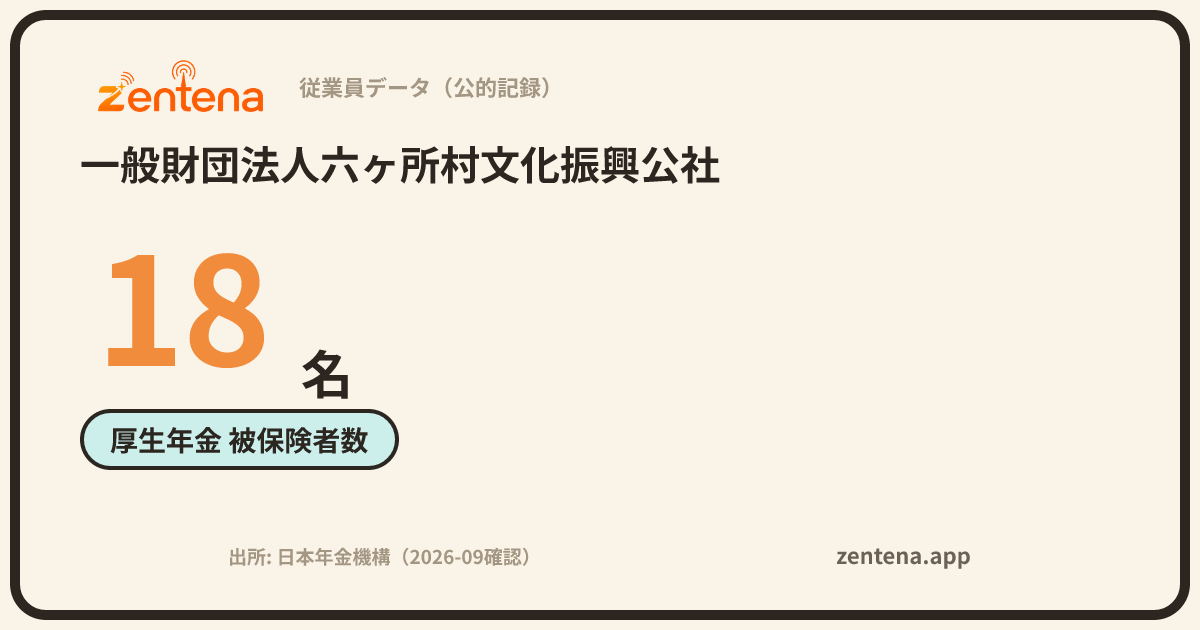 一般財団法人六ヶ所村文化振興公社の従業員データカード