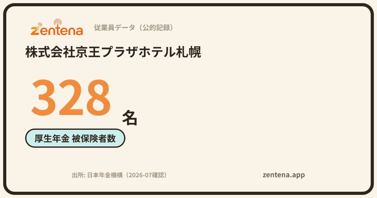 株式会社京王プラザホテル札幌の従業員データカード