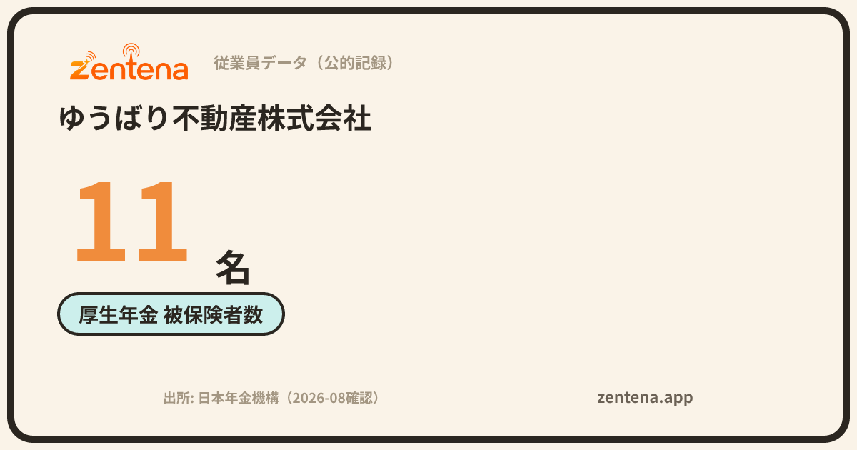 ゆうばり不動産株式会社の従業員データカード