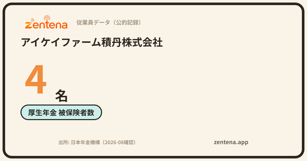 アイケイファーム積丹株式会社の従業員データカード