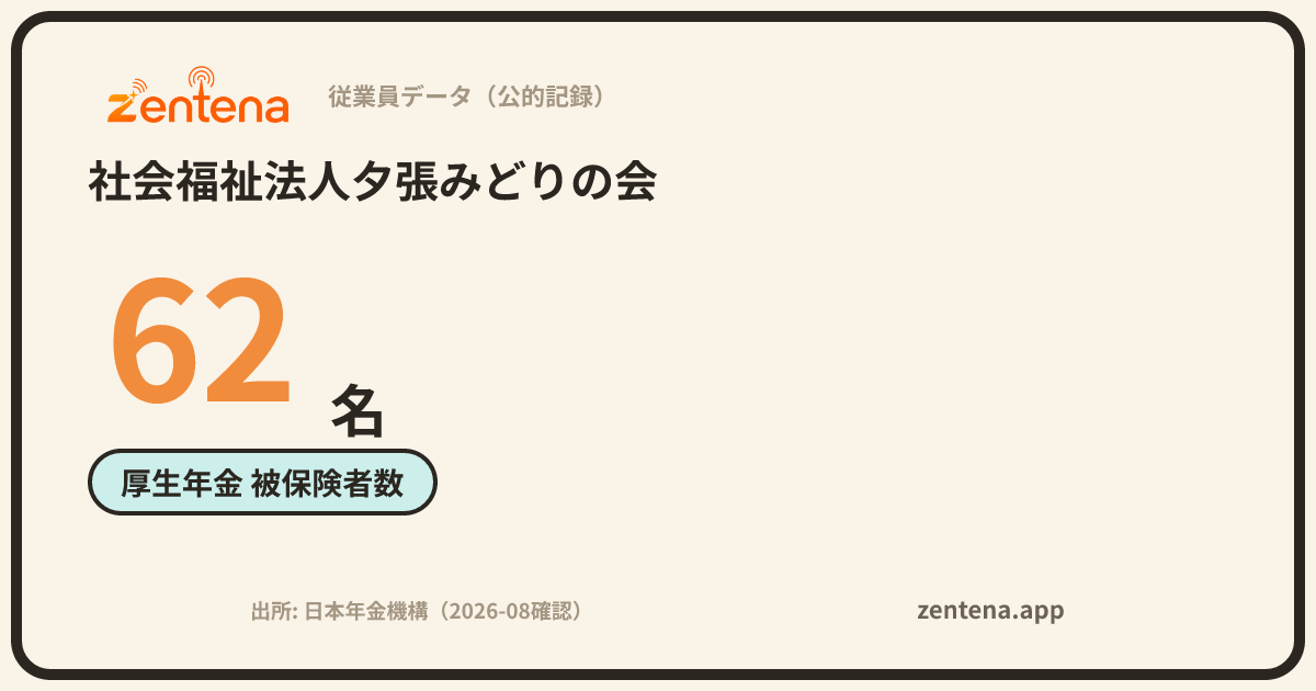 社会福祉法人夕張みどりの会の従業員データカード