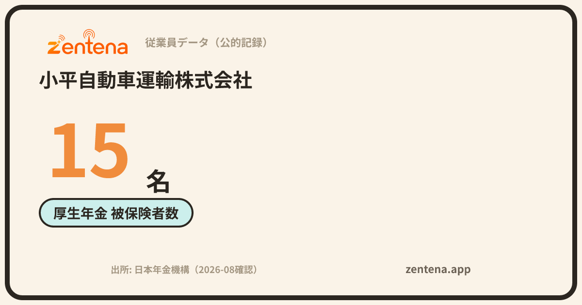 小平自動車運輸株式会社の従業員データカード