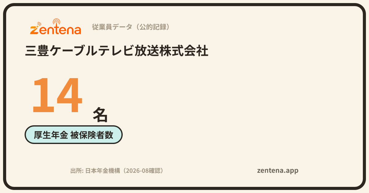 三豊ケーブルテレビ放送株式会社の従業員データカード