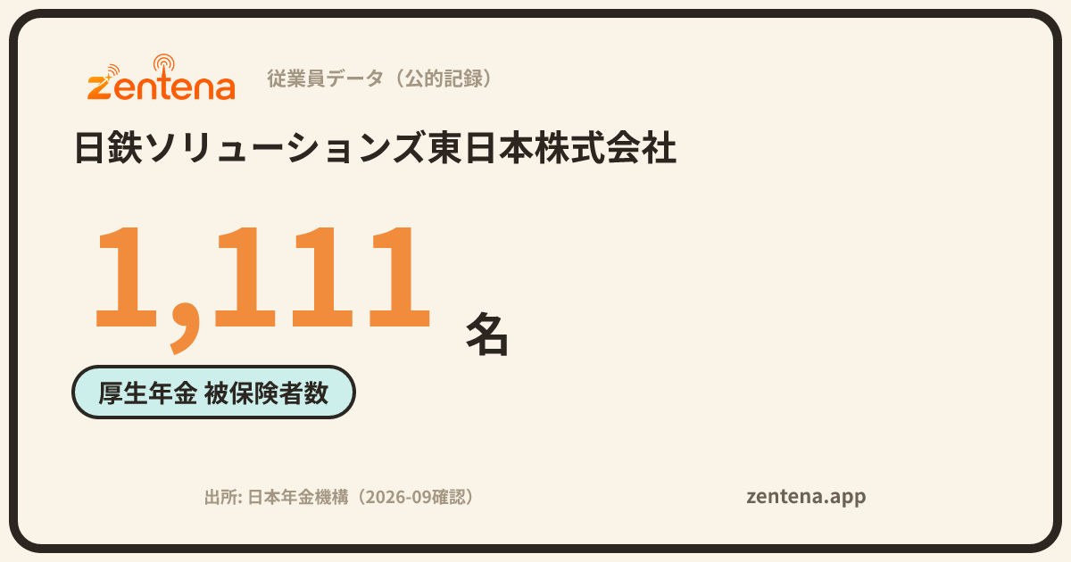 日鉄ソリューションズ東日本株式会社の従業員データカード