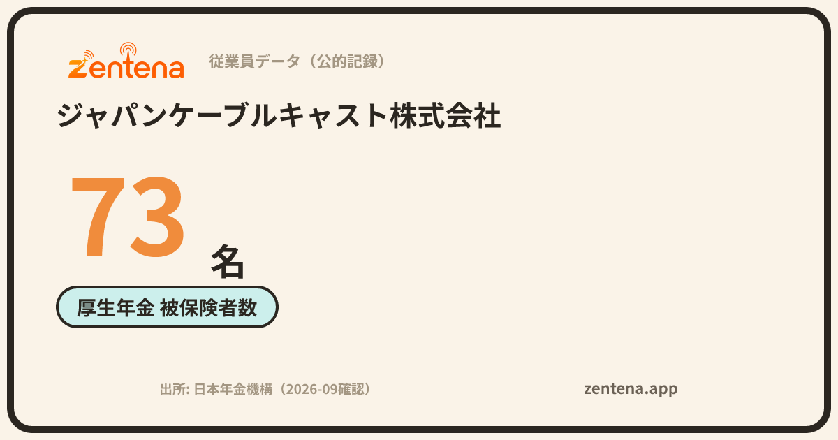 ジャパンケーブルキャスト株式会社の従業員データカード