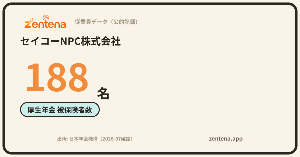 セイコーNPC株式会社の従業員データカード