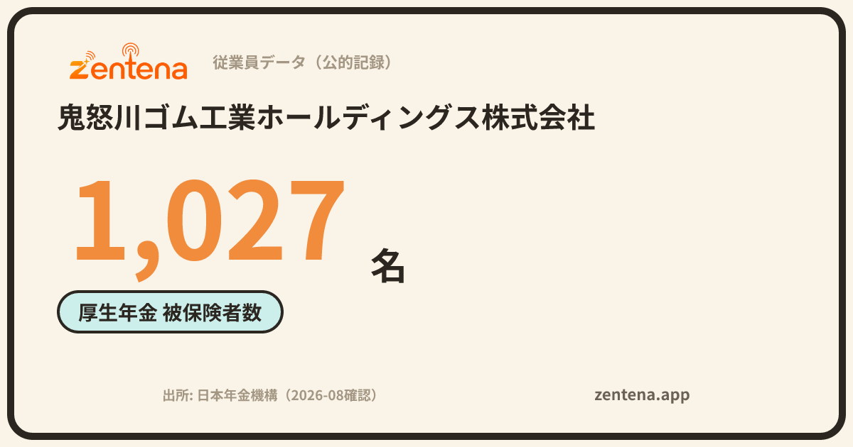 鬼怒川ゴム工業ホールディングス株式会社の従業員データカード