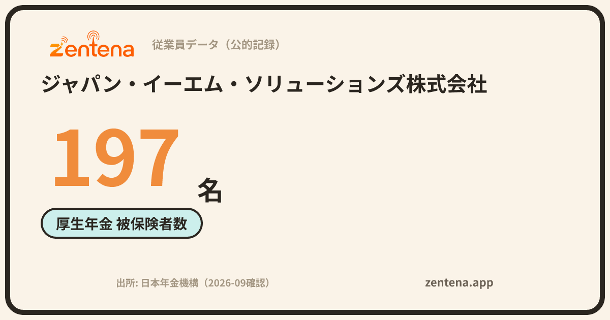 ジャパン・イーエム・ソリューションズ株式会社の従業員データカード
