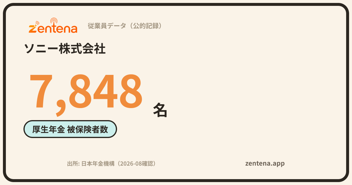 ソニー株式会社の従業員データカード
