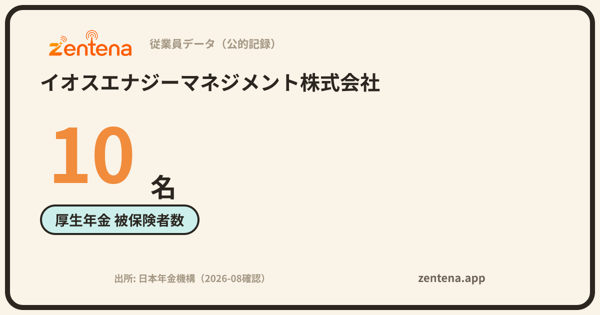 イオスエナジーマネジメント株式会社の従業員データカード