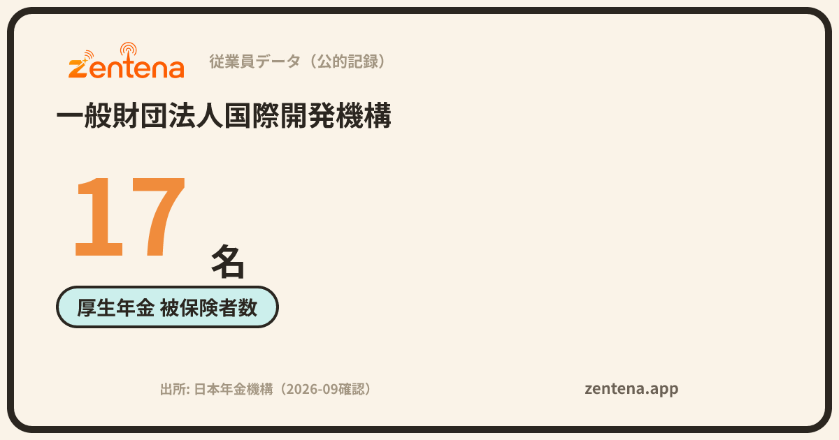 一般財団法人国際開発機構の従業員データカード