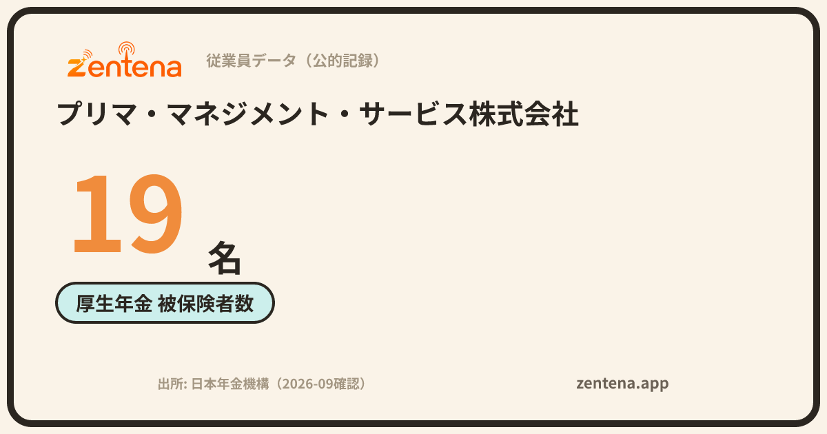プリマ・マネジメント・サービス株式会社の従業員データカード