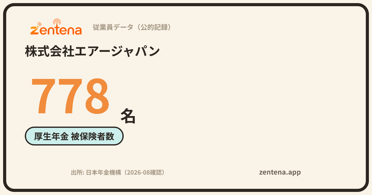 株式会社エアージャパンの従業員データカード