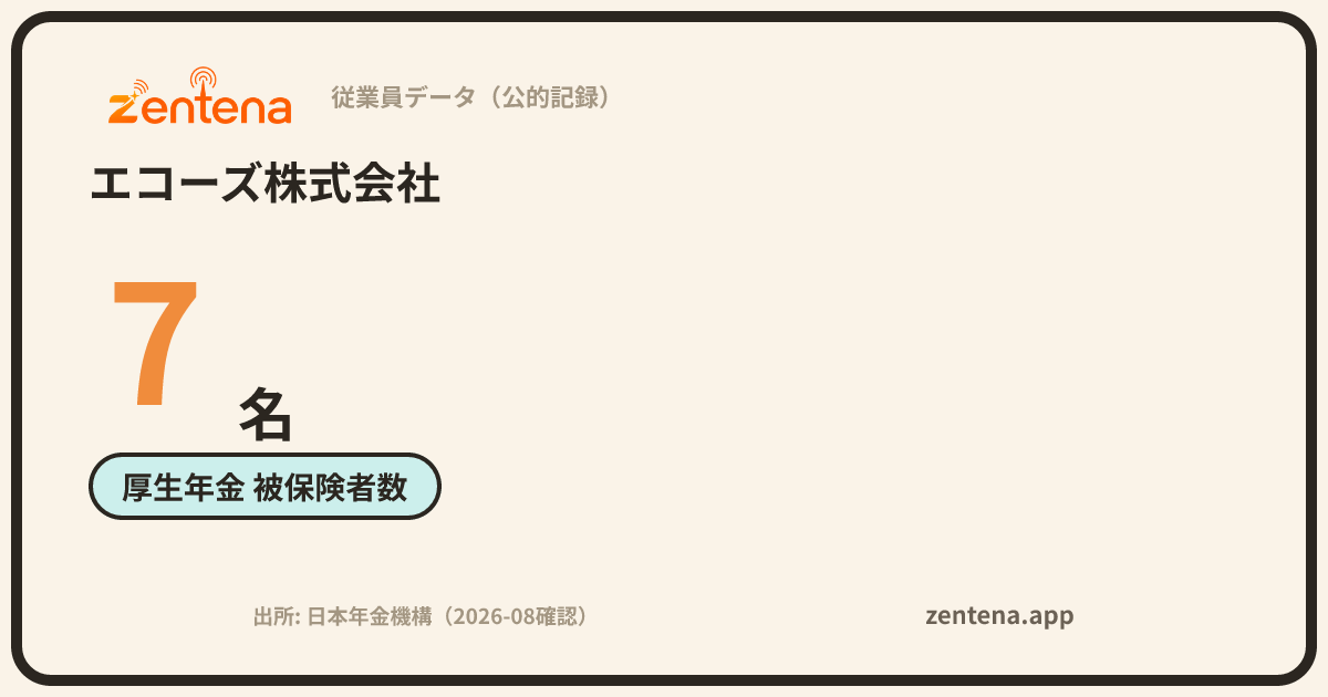 エコーズ株式会社の従業員データカード