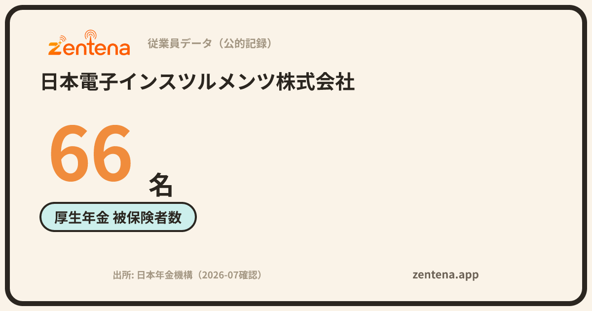 日本電子インスツルメンツ株式会社の従業員データカード
