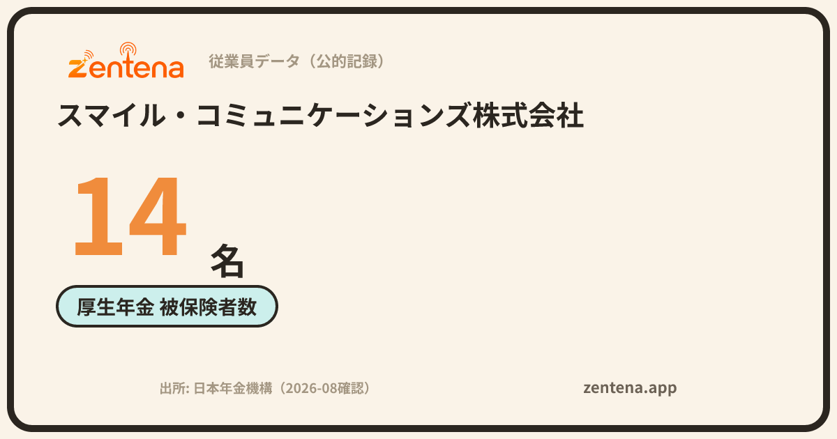 スマイル・コミュニケーションズ株式会社の従業員データカード
