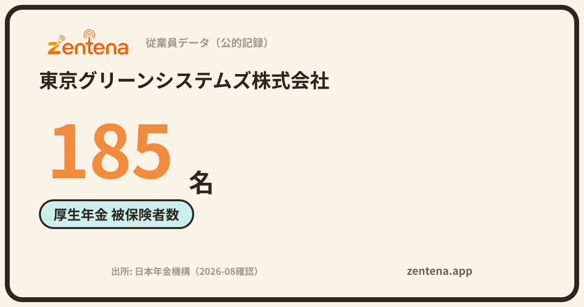 東京グリーンシステムズ株式会社の従業員データカード