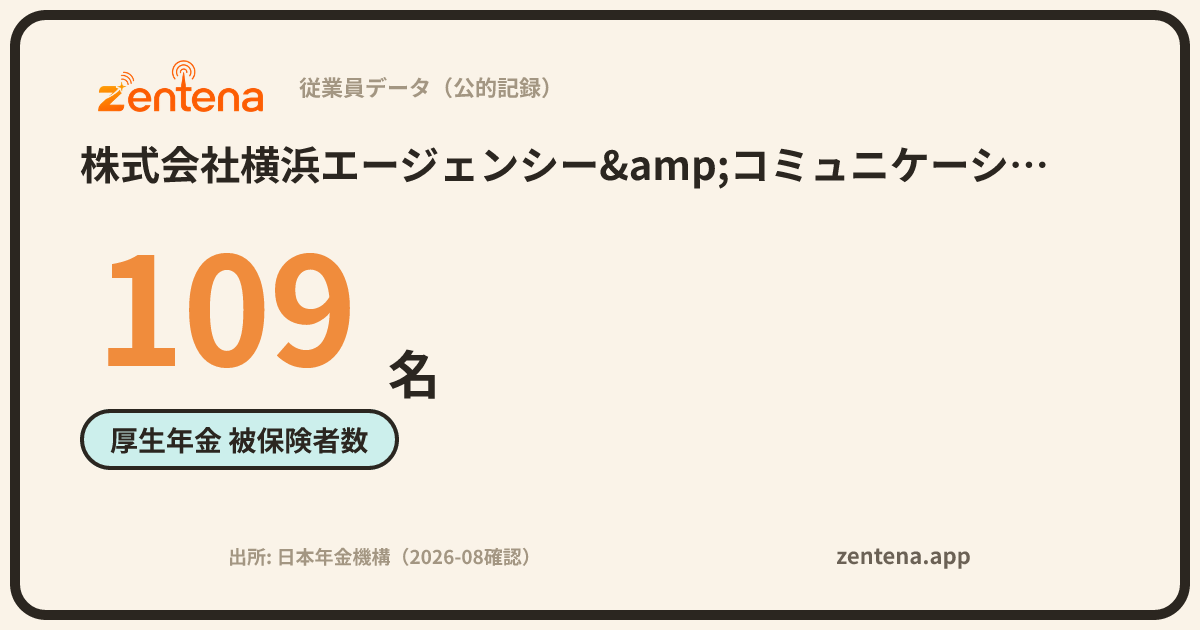 株式会社横浜エージェンシー&コミュニケーションズの従業員データカード
