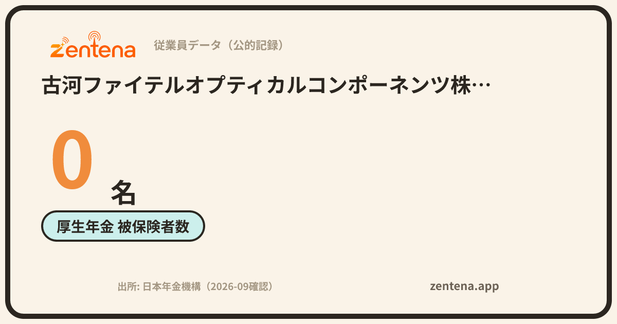 古河ファイテルオプティカルコンポーネンツ株式会社の従業員データカード
