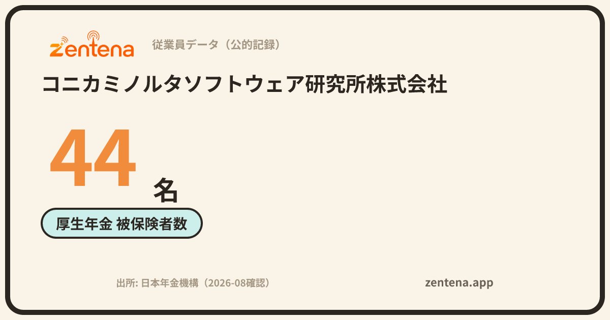 コニカミノルタソフトウェア研究所株式会社の従業員データカード