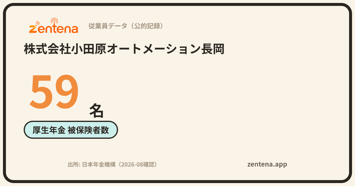 株式会社小田原オートメーション長岡の従業員データカード