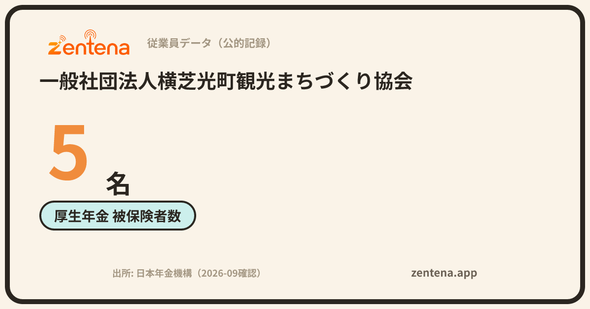 一般社団法人横芝光町観光まちづくり協会の従業員データカード