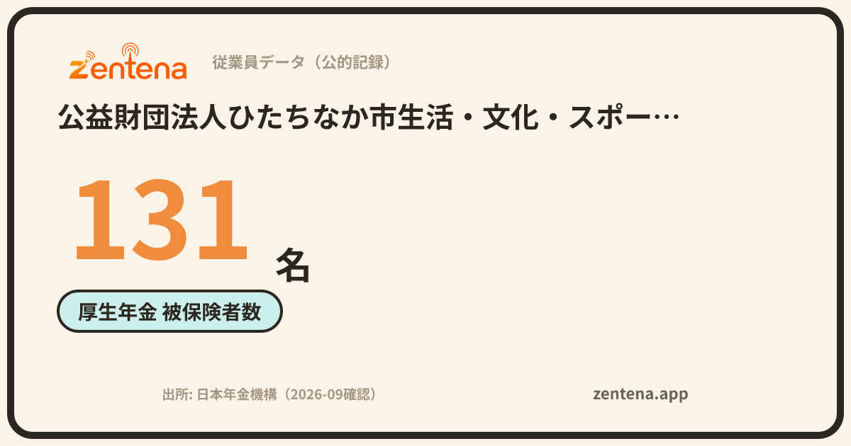 公益財団法人ひたちなか市生活・文化・スポーツ公社の従業員データカード