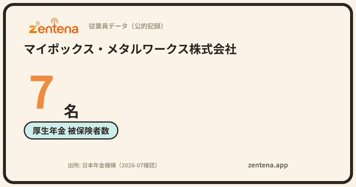 マイポックス・メタルワークス株式会社の従業員データカード